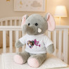 Doudou éléphant unique avec photo