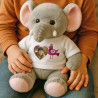 Eléphant en peluche à personnaliser avec photo