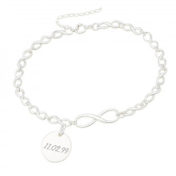 Bracelet maxi infinis personnaliser - Bracelet gravé symbole infini