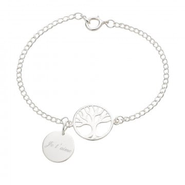 Bracelet arbre de vie personnalisé avec gravure texte
