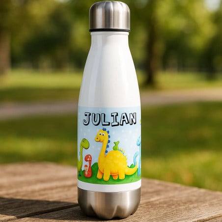 Bouteille blanche isotherme à personnaliser