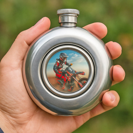Flasque ronde avec personnalisation photo
