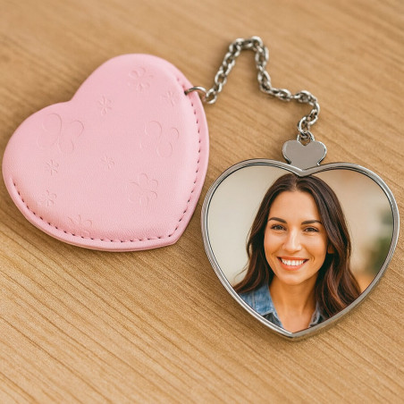 Miroir tissu coeur personnalisable