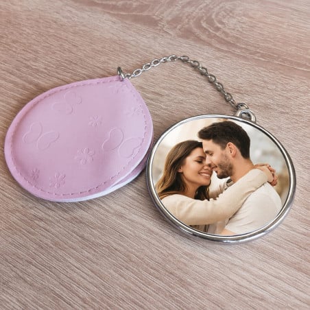 Miroir rond tissu personnalisable