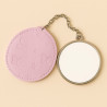 Miroir de poche cuir rond à personnaliser