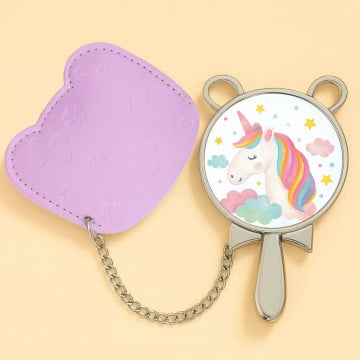 Miroir tissu rose ourson photo