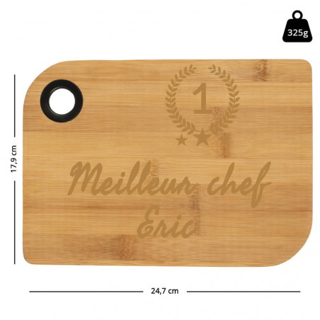 Dimensions de la petite planche bambou personnalisable