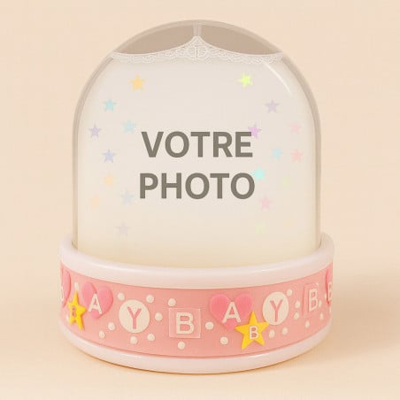 Boule à neige fille rose personnalisée
