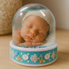 Boule à neige baby garçon bleu personnalisée