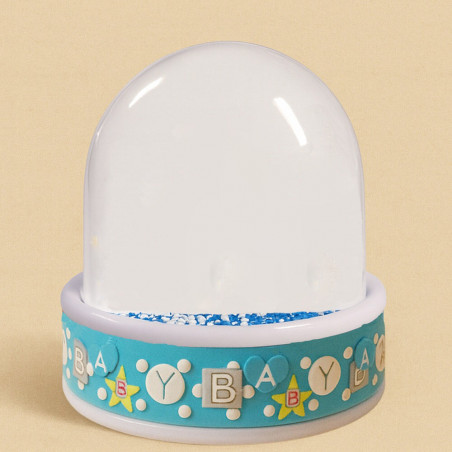 Boule à neige garçon bleu personnalisée