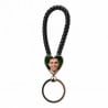 Porte clef coeur corde tressée noir photo