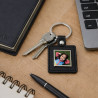 Porte clef cuir carre  personnalisé