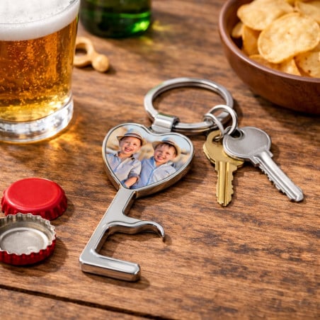 Porte clé decaps coeur photo