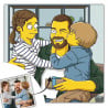 Portrait cartoon tv jaune personnalisé