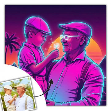 Tableau synthwave personnalisée photo