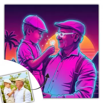 Tableau synthwave personnalisée photo