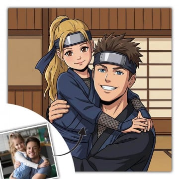 Tableau portrait ninja personnalisé