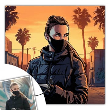 Tableau personnalisé jeu vidéo urbain