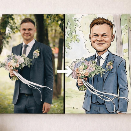 Portrait personnalisé style caricature