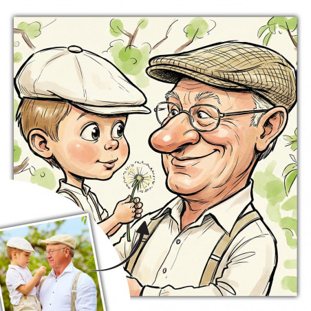 Tableau photo personnalisé style caricature