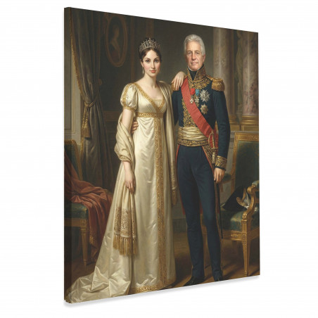 Tableau portrait style empereur Napoléon personnalisé