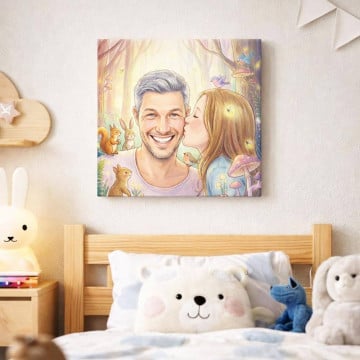 Tableau photo personnalisé style conte pour enfant | Illustration magique