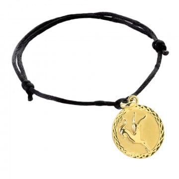 Bracelet cordon Astrologique gravé en plaqué or personnalisable