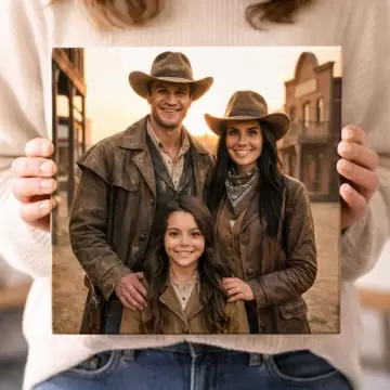 Tableau photo personnalisé style cowboy | Portrait western sur toile