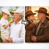 Tableau portrait personnalisé photo style cowboy