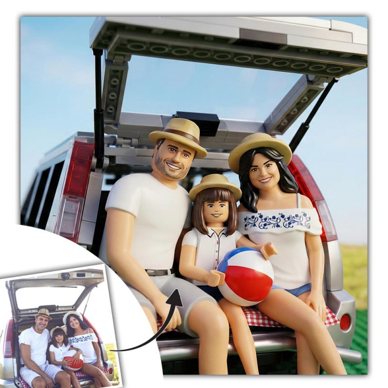 Tableau photo style figurine en briques