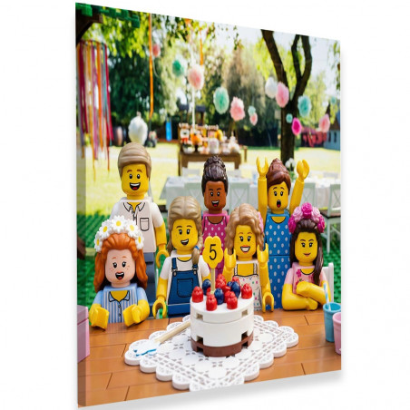 Affiche photo style figurine en briques