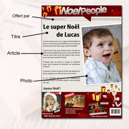 Fausse une de journal Noël personnalisée