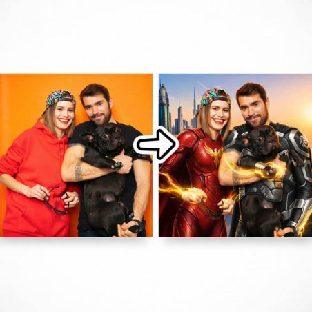 Tableau portrait personnalisé au style super-héros