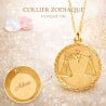 Collier Zodiaque plaqué or gravé astrologie