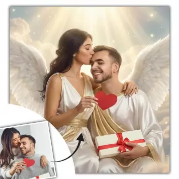Tableau personnalisé couple Cupidon