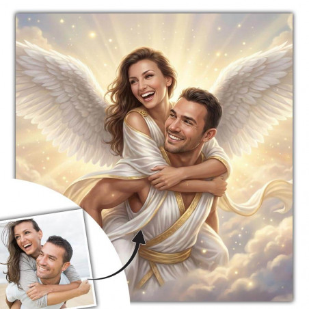 Tableau personnalisé amour couple Cupidon