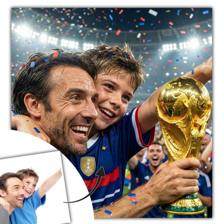 Tableau personnalisé photo football célébration