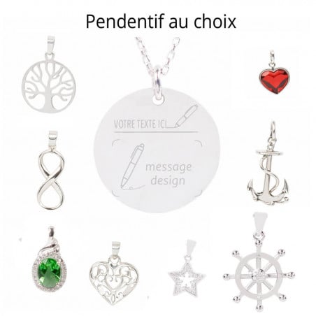 Personnalisé votre collier pendentif aux choix