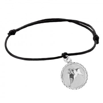 Bracelet cordon Zodiaque en argent à personnaliser