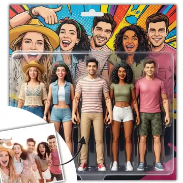 Tableau style figurine articulée personnalisé
