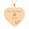 Collier cœur Love plaqué or jaune 18K personnalisé