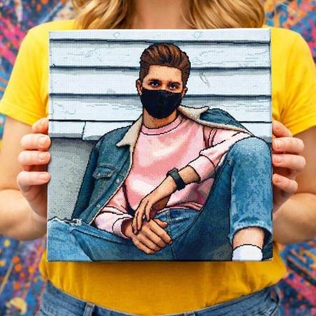 Tableau photo style Pixel Art personnalisé