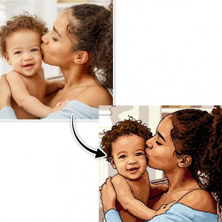 Tableau photo transformé au style Pixel Art