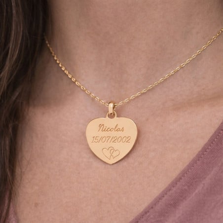 Collier plaqué or coeur personnalisable