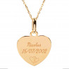 Collier plaqué or coeur personnalisé