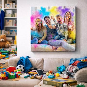 Portrait explosion de couleurs personnalisé | Tableau photo coloré