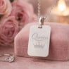 Collier rectangle argent gravé
