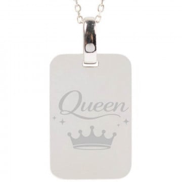 Collier rectangle en argent personnalisé gravé
