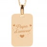 Collier rectangle en plaqué or gravé