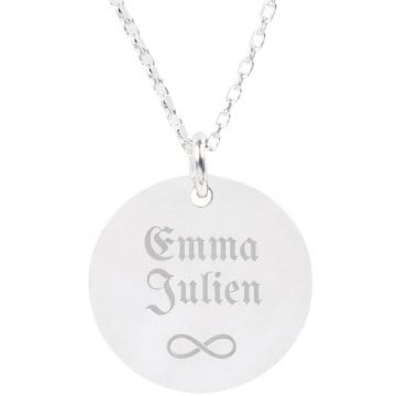 Pendentif rond en argent 925 personnalisé